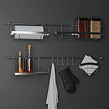 Рейлинговая система для кухни Доляна: базовый набор, 16 предметов, фото 6