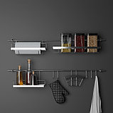 Рейлинговая система для кухни Доляна: базовый набор, 16 предметов, фото 7