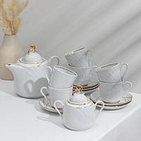 Сервиз чайный «Бомонд», 14 предметов: чайник 1 л, 6 чашек 220 мл, 6 блюдец d=14 cм, сахарница 400 мл