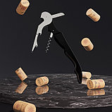 Штопор-открывашка универсальная Доляна, 12 см, цвет чёрный, фото 5