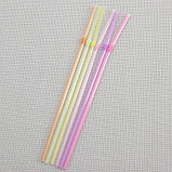 Трубочки одноразовые для коктейля Доляна, 0,5×21 см 250 шт, неоновые, с гофрой, цвет микс, фото 3