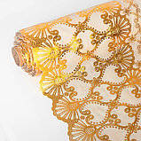 Клеёнка столовая ПВХ , ширина 137 см, рулон 20 метров, цвет золотой, фото 3