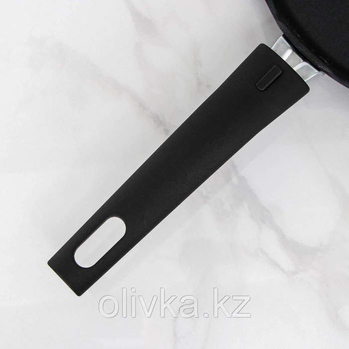 Сковорода блинная «Традиция», d=24 см, съёмная ручка, антипригарное покрытие, цвет чёрный - фото 4 - id-p113242361