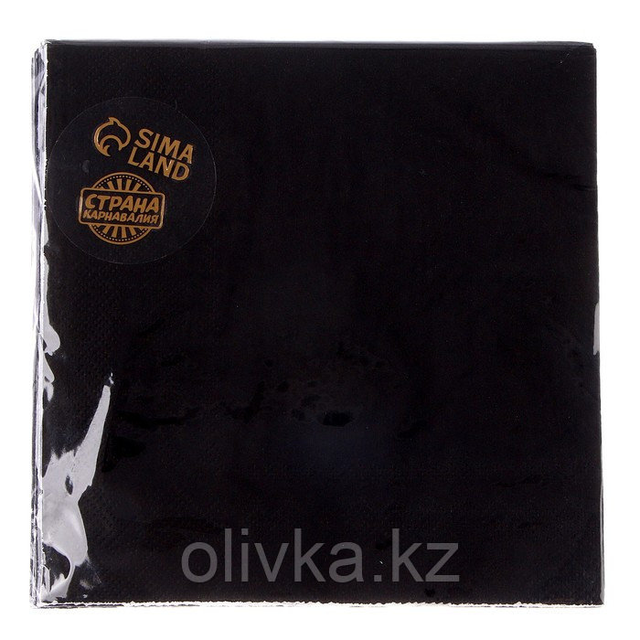 Салфетки бумажные, однотонные, 33×33 см, набор 20 шт., цвет чёрный - фото 4 - id-p113242377