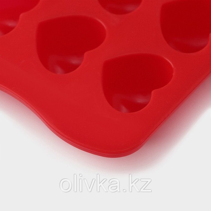 Форма силиконовая для льда и кондитерских украшений Доляна «Сердечки», 20,5×10,5 см, размер ячейки 3×2,6 см, - фото 4 - id-p113242395