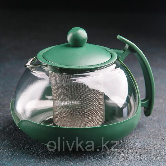 Чайник стеклянный заварочный «Фантазия», 750 мл, с металлическим ситом, цвет МИКС - фото 1 - id-p113242398