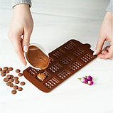 Форма силиконовая для шоколада Доляна «Плитка», 21,5×10,7 см, 12 ячеек (2,7×3,9 см), цвет шоколадный, фото 5