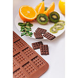 Форма силиконовая для шоколада Доляна «Плитка», 21,5×10,7 см, 12 ячеек (2,7×3,9 см), цвет шоколадный, фото 7