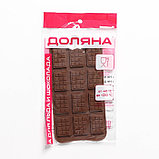 Форма силиконовая для шоколада Доляна «Плитка», 21,5×10,7 см, 12 ячеек (2,7×3,9 см), цвет шоколадный, фото 8