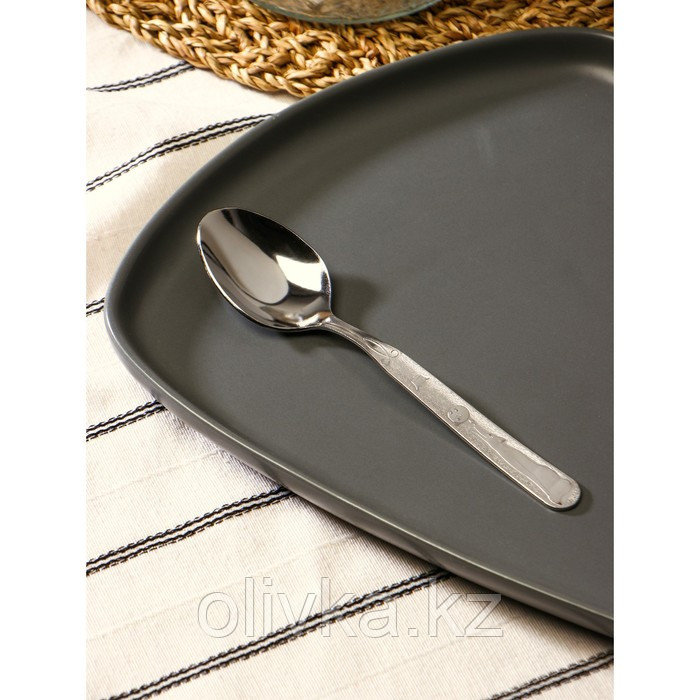 Ложка десертная «Колобок», h=16 см, толщина 1,5 мм, цвет серебряный - фото 1 - id-p113245233