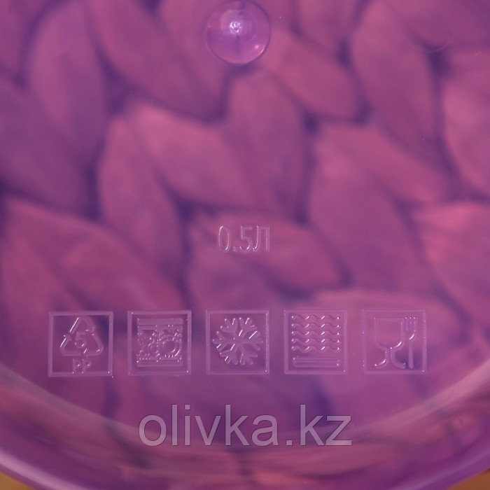 Контейнер круглый Доляна, пищевой, 500 мл, цвет сиреневый - фото 4 - id-p113245245