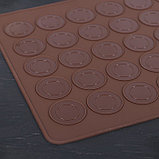 Силиконовый коврик для макаронс Доляна «Ронд», 29×26 см, цвет коричневый, фото 3
