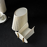 Подставка для столовых приборов "Вязание", цвет белый ротанг, фото 7