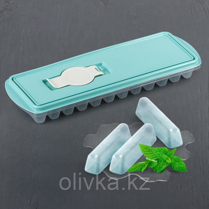 Форма для льда «Палочки», с крышкой и клапаном, цвет аквамарин - фото 1 - id-p113251608