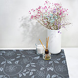 Коврик противоскользящий Доляна «Вьющиеся цветы», 45×100 см, цвет серый, фото 5