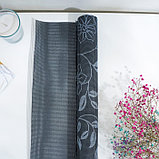 Коврик противоскользящий Доляна «Вьющиеся цветы», 45×100 см, цвет серый, фото 6
