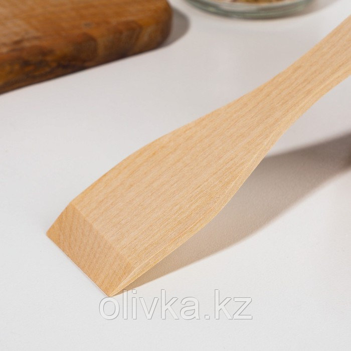 Лопатка деревянная 210х45х4 мм "Берёза ЛЮКС" в евро-слоте - фото 2 - id-p113245274