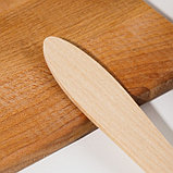 Лопатка деревянная 210х45х4 мм "Берёза ЛЮКС" в евро-слоте, фото 3