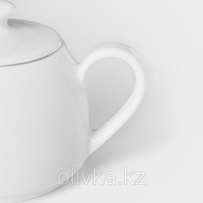 Набор для чая фарфоровый «Практик», 2 предмета: чайник 400 мл с подогревом - фото 4 - id-p113245277
