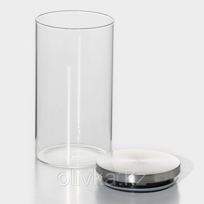 Банка стеклянная для сыпучих продуктов с металлической крышкой Magistro «Стиль», 1 л, 10,3×19 см - фото 2 - id-p113252536