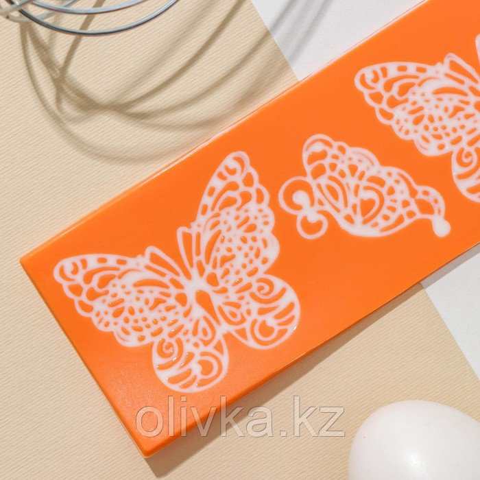 Силиконовый коврик для айсинга Доляна «Бабочки», 19×6 см, цвет МИКС - фото 4 - id-p113243399