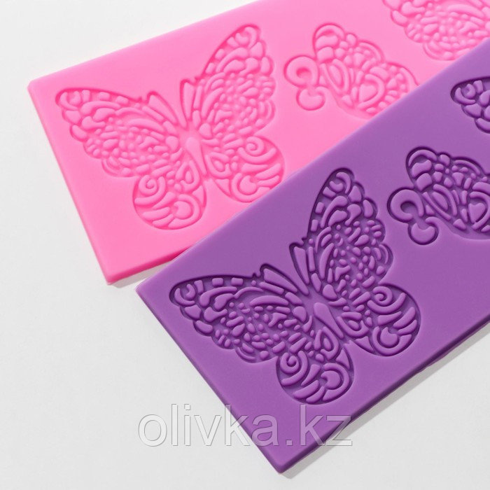 Силиконовый коврик для айсинга Доляна «Бабочки», 19×6 см, цвет МИКС - фото 7 - id-p113243399