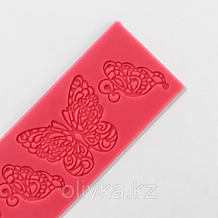Силиконовый коврик для айсинга Доляна «Бабочки», 19×6 см, цвет МИКС - фото 8 - id-p113243399