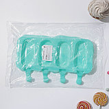 Форма силиконовая для мороженого «Эскимо классика», 25,8×14,6×2,6 см, 4 ячейки, цвет МИКС, фото 4