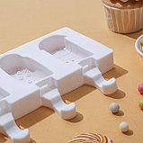 Форма силиконовая для мороженого «Эскимо со сладостями», 19,5×17,7 см, 3 ячейки (7×4,2 см), цвет МИКС, фото 2