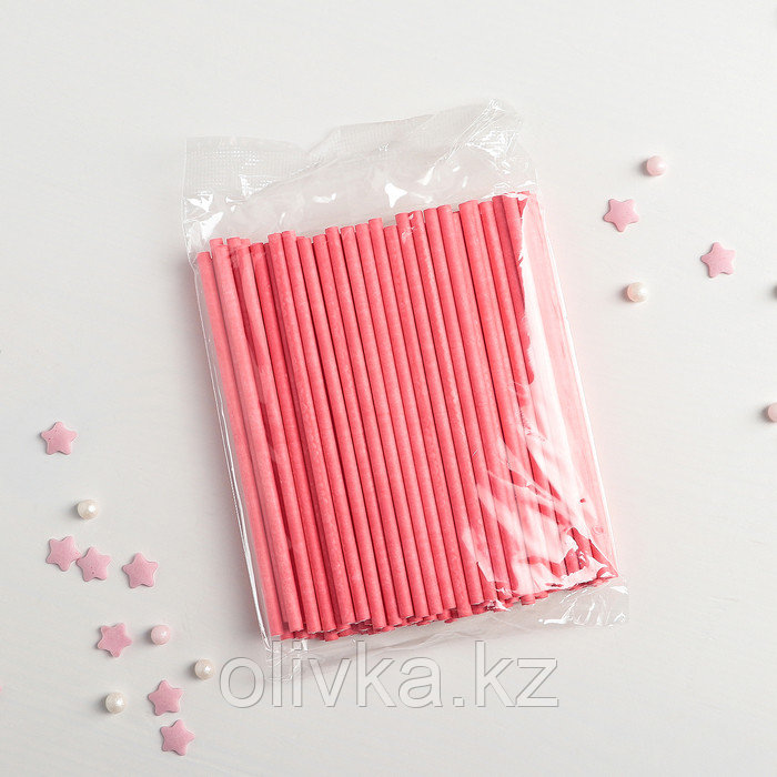 Палочки для кейкпопсов, 10×0,2 см, 100 шт, цвет розовый - фото 2 - id-p113253448