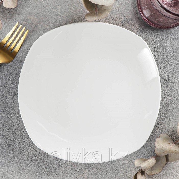 Тарелка фарфоровая десертная Wilmax Ilona, d=19,5 см, цвет белый - фото 1 - id-p113244388