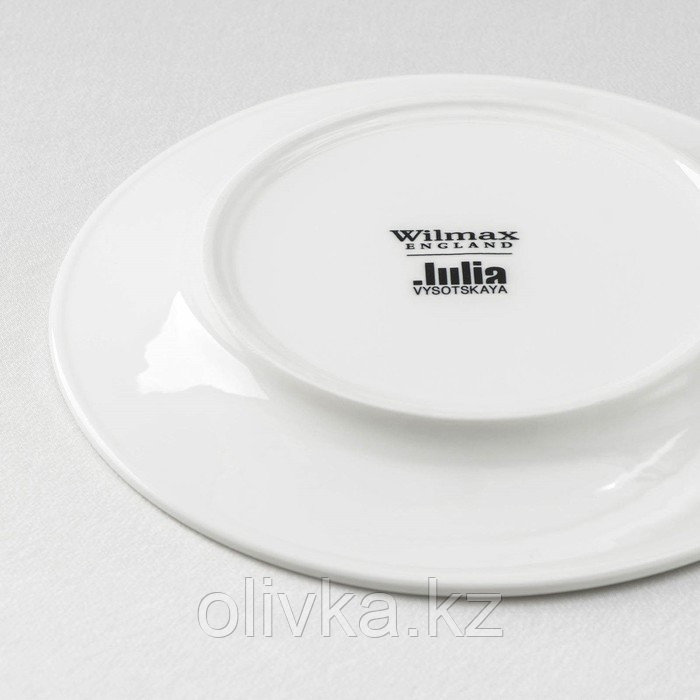 Набор тарелок десертных фарфоровых Wilmax «Юлия Высоцкая», 6 предметов: d=20 см, цвет белый - фото 7 - id-p113244395