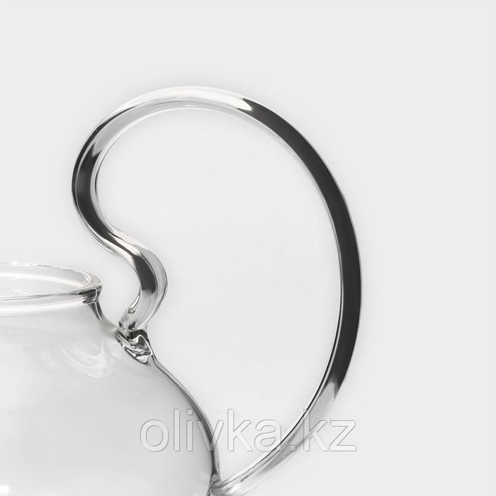 Чайник стеклянный заварочный с металлическим ситом Доляна «Элегия», 600 мл, 19×13×12,5 см - фото 5 - id-p113254282