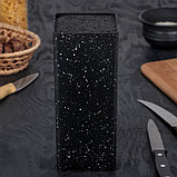 Подставка для ножей с наполнителем Доляна «Зефир», 22×10 см, цвет чёрный, фото 2