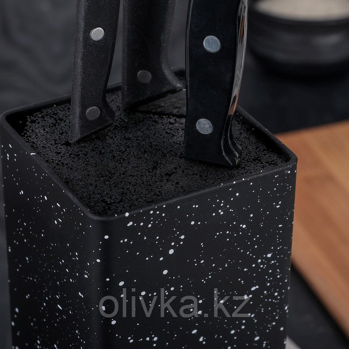 Подставка для ножей с наполнителем Доляна «Зефир», 22×10 см, цвет чёрный - фото 4 - id-p113252585