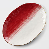 Блюдо фарфоровое Доляна «Космос», 31,5×22 см, цвет красный