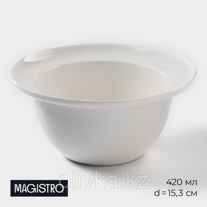 Салатник фарфоровый Magistro «Бланш», d=15,3 см, цвет белый - фото 1 - id-p113253455