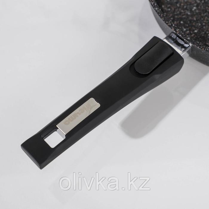 Сковорода «Гранит Star», d=24 см, съёмная ручка, антипригарное покрытие, цвет чёрный - фото 4 - id-p113255173