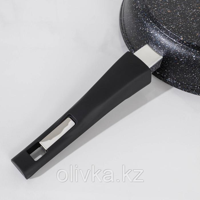 Сковорода «Гранит Star», d=24 см, съёмная ручка, антипригарное покрытие, цвет чёрный - фото 5 - id-p113255173