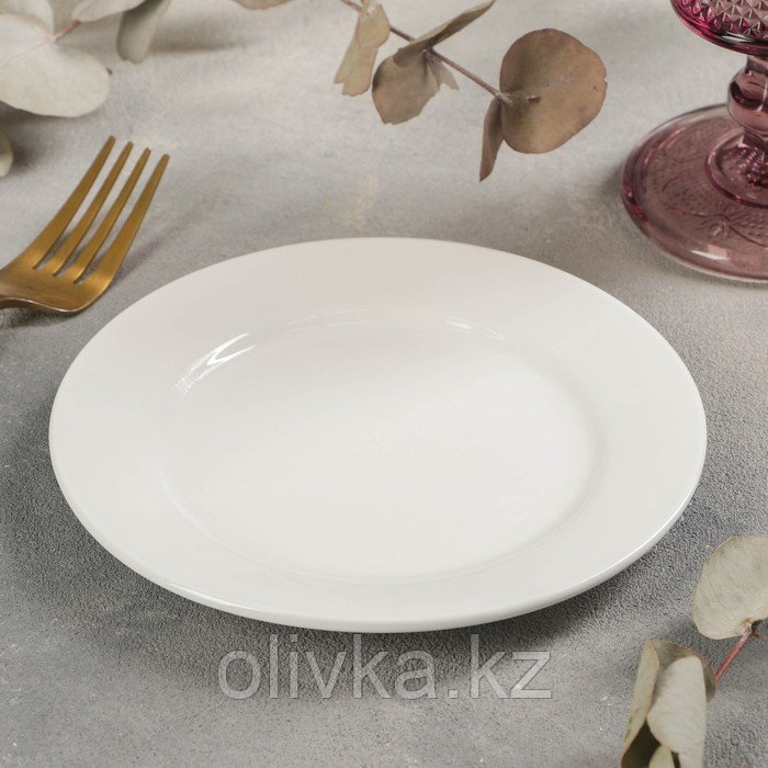 Тарелка фарфоровая пирожковая с утолщённым краем White Label, d=15 см, цвет белый - фото 3 - id-p113244404