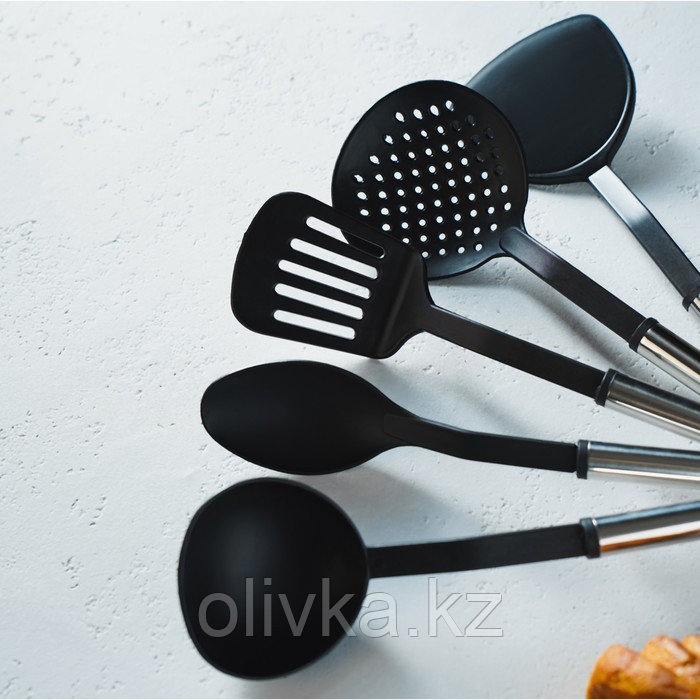 Набор кухонных принадлежностей Доляна «Антрацитовый блеск», 5 предметов - фото 4 - id-p113243472