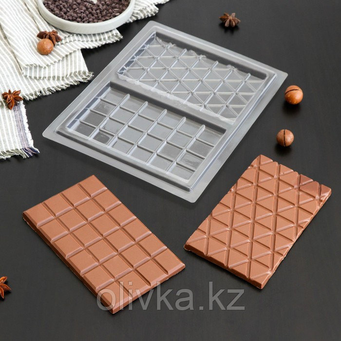 Форма для шоколада и конфет «Плитка шоколада», 26,5×21 см - фото 1 - id-p113254310