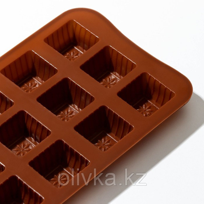 Форма силиконовая для льда и кондитерских украшений Доляна «Шоколадные конфеты», 21,5×10×1,5 см, 15 ячеек, - фото 3 - id-p113252622