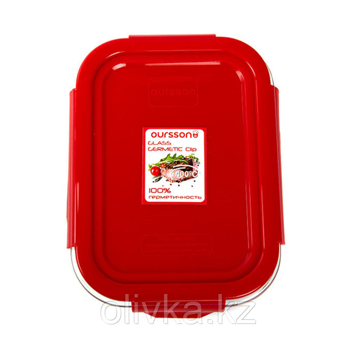Стеклянный контейнер Oursson, 370 мл, красный - фото 4 - id-p113251711