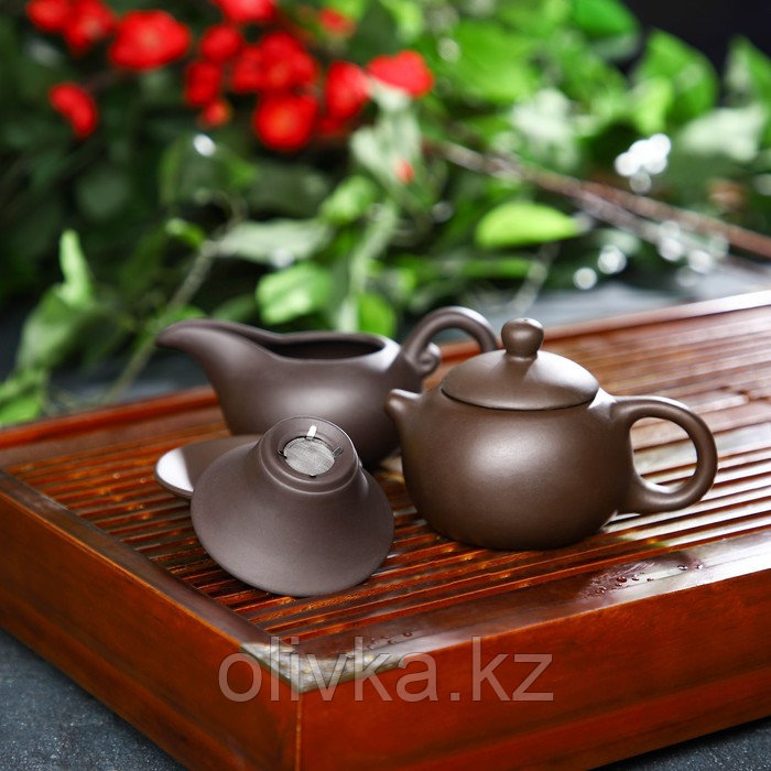 Набор для чайной церемонии керамический «Красная глина», 11 предметов: 8 пиал 50 мл, чайник 220 мл, чахай с - фото 3 - id-p113252636