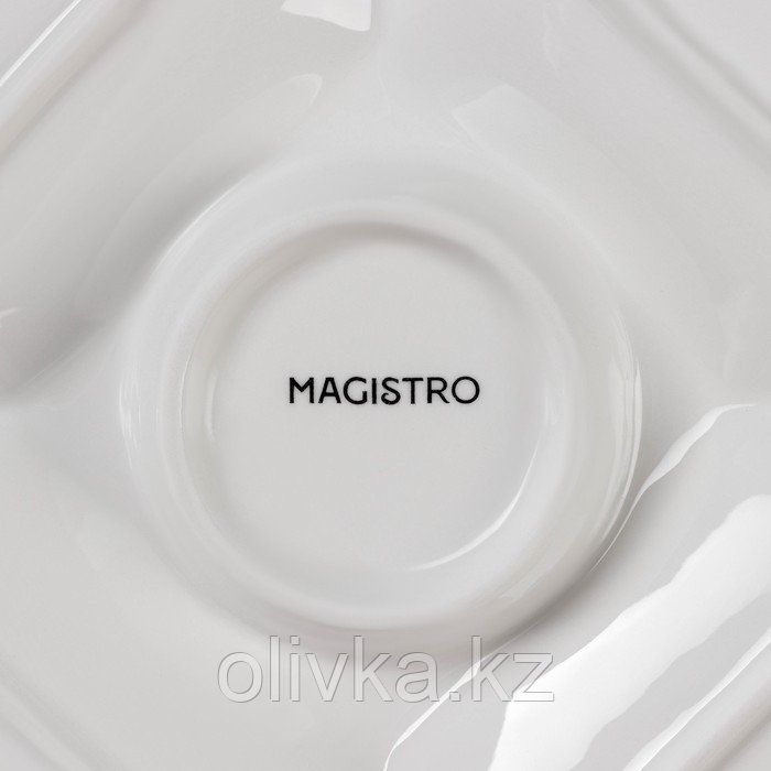 Менажница фарфоровая 5 ячеек Magistro «Белль», 25×25 см, цвет белый - фото 5 - id-p113251729