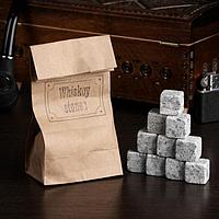 Камни для виски "Whiskey stones", в крафт пакете, натуральный стеатит, 10 шт