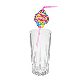 Трубочки для коктейля «С днём рождения», шарики, набор 6 шт., фото 4
