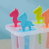 Форма для мороженого «Цветной единорог», 12,5×8×14 см, 4 ячейки, цвет МИКС, фото 3