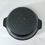 Кастрюля-жаровня Granit ultra, 4 л, стеклянная крышка, антипригарное покрытие, цвет чёрный, фото 3
